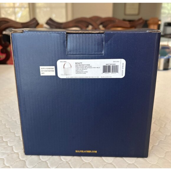 Ralph Lauren Wyatt Porcelain Ice Bucket Replacement-Missing Handle and Tongs - Picture 2 of 8